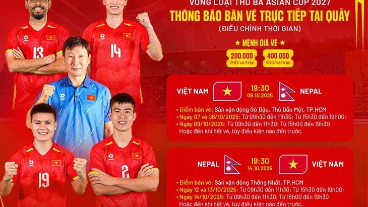 Điều chỉnh việc bán vé xem trận Việt Nam đấu Nepal