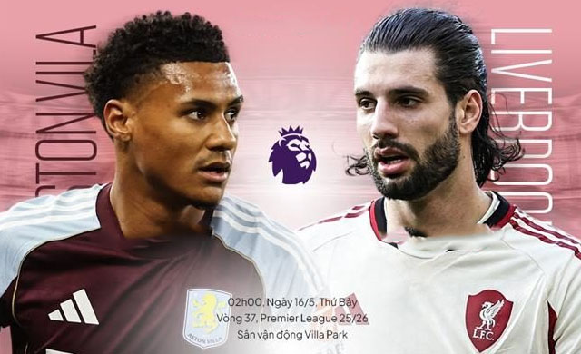 Aston Villa vs Liverpool vòng 37 Ngoại hạng Anh 2025/26.
